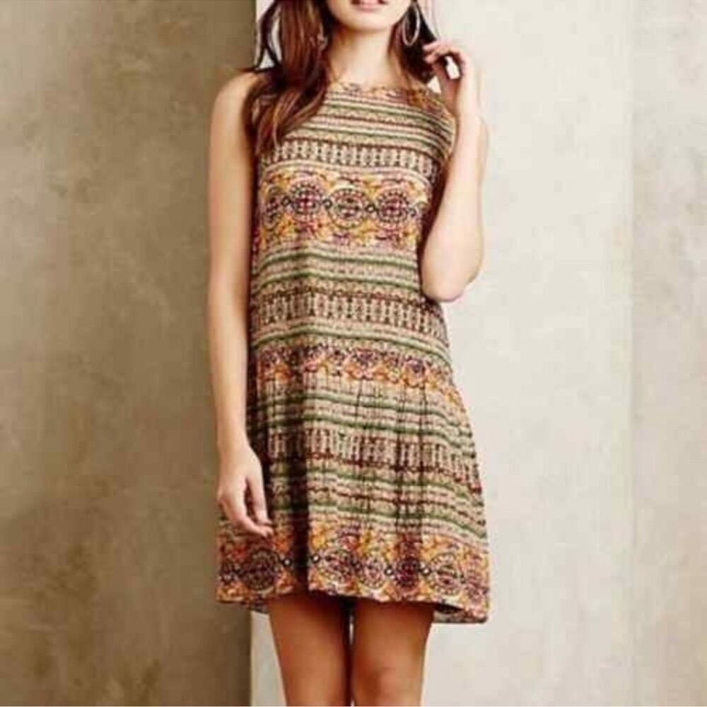 HEMANT & NANDITA Multicolor Striped Boho Sleeveless Dress